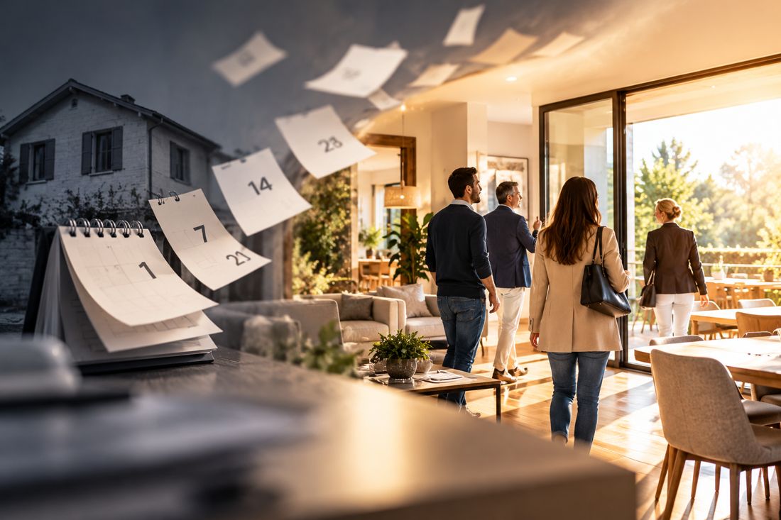 Dai mesi di calendario che volano via a una casa luminosa piena di acquirenti in un solo giorno